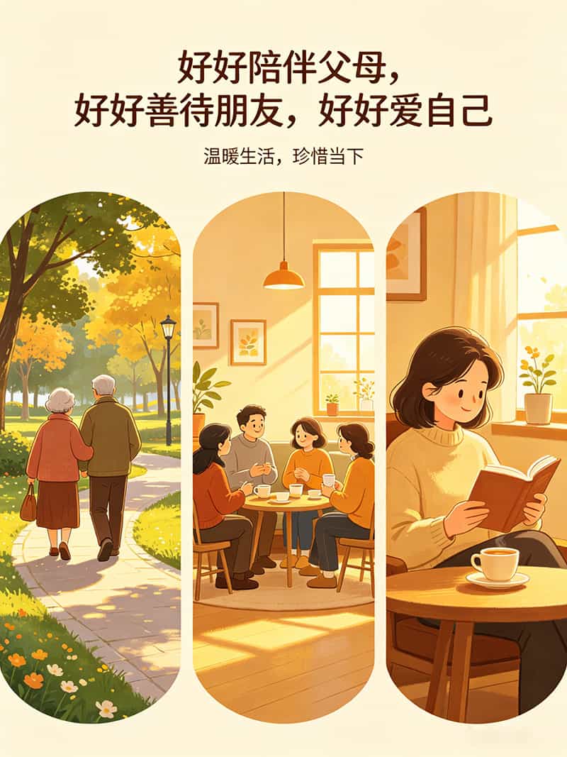 好好陪伴父母，好好善待朋友，好好爱自己